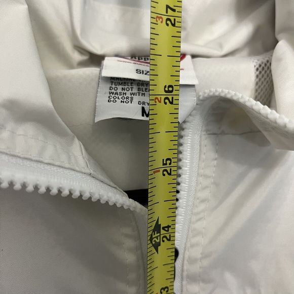 Dimco Apparel Jacket Bar Harbor Maine Medium White Windbreaker Removable Hood VG - Picture 11 of 11